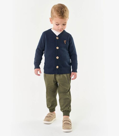 Calça Infantil Masculina Em Sarja Trick Nick Verde