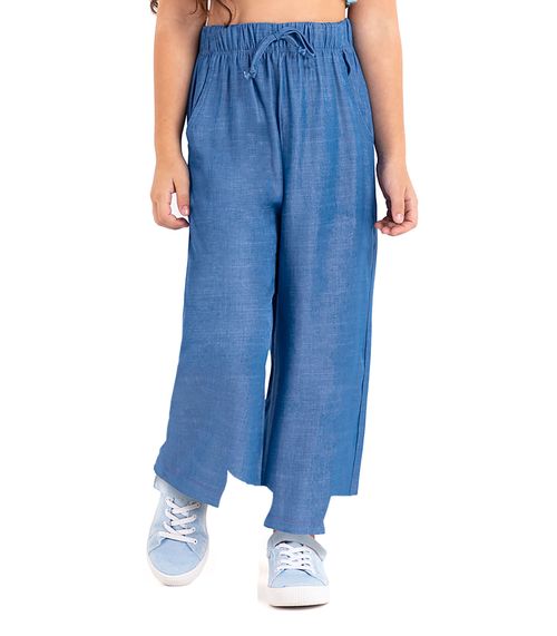 Calça Infantil Feminina Wide Leg Rovi Kids Azul