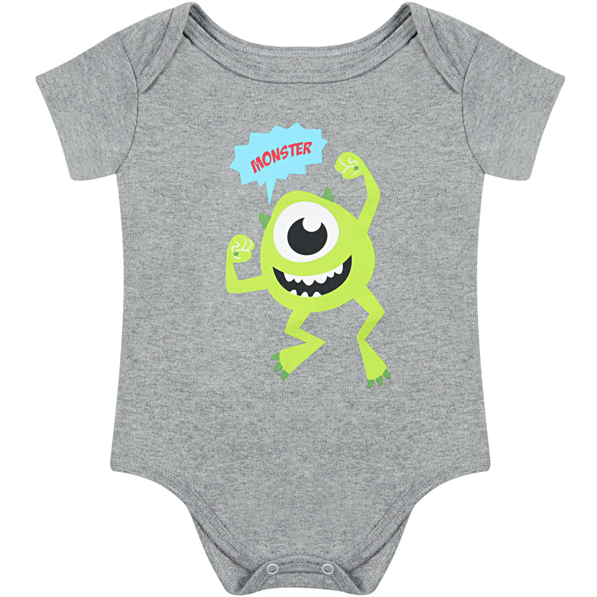 Body Manga Curta Disney Mike Wazowski Cinza