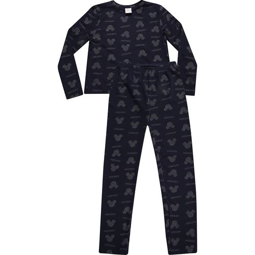 Pijama Manga Longa Infantil Mickey Azul - Disney