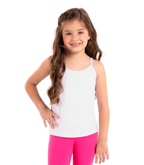 Blusa De Alça Infantil Feminina Rovitex Kids Branco