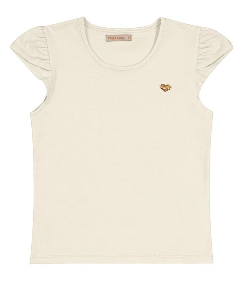 Blusa Infantil Feminina Cotton Leve Trick Nick Bege