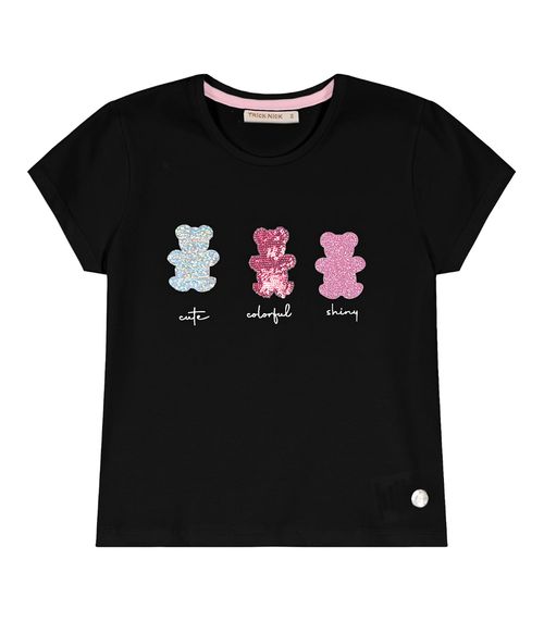 Blusa Infantil Com Estampa De Urso Trick Nick Preto