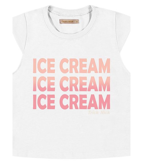 Blusa Infantil Feminina Ice Cream Trick Nick Branco