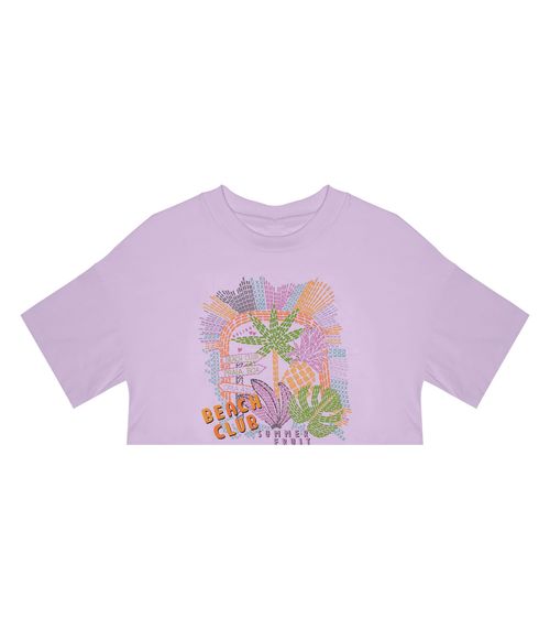 Blusa Cropped Feminina Beach Rovitex Teen Roxo