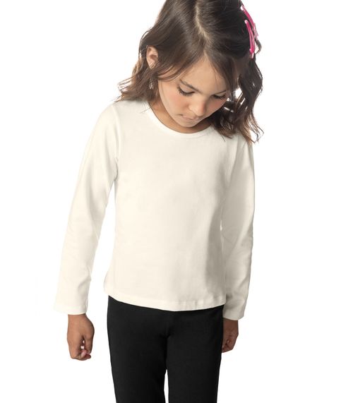 Blusa Manga Longa Infantil Feminina Rovitex Kids Bege