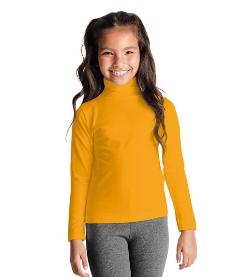 Blusa Manga Longa Infantil Gola Alta Rovitex Kids Amarelo