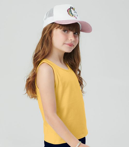 Regata Básica Infantil Feminina Rovitex Kids Amarelo