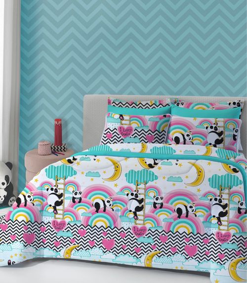 Jogo de Cama Casal Love Panda Vivaldi Verde