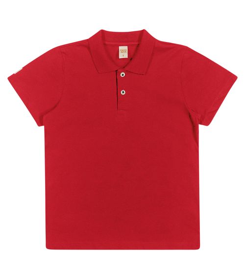 Camisa Polo Juvenil Meia Malha  Trick Nick Vermelho