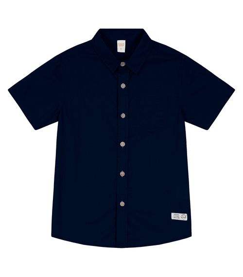 Camisa Infantil Masculina Em Popeline Trick Nick Azul