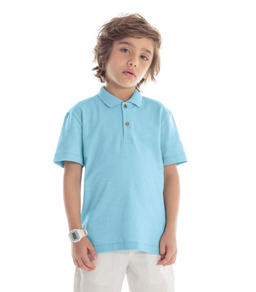 Camisa Polo Infantil Masculina Trick Nick Azul