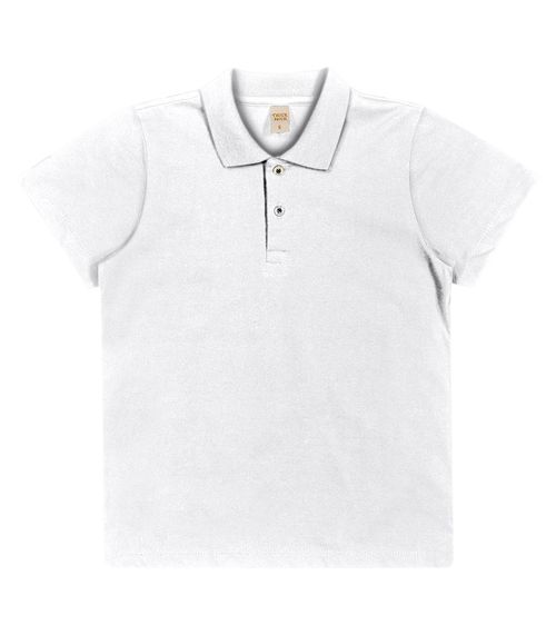 Camisa Polo Juvenil Meia Malha  Trick Nick Branco