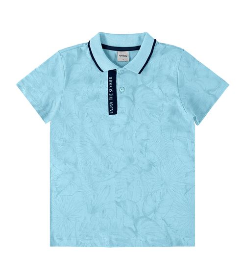 Camisa Polo Infantil Meia Malha Rovi Kids Azul