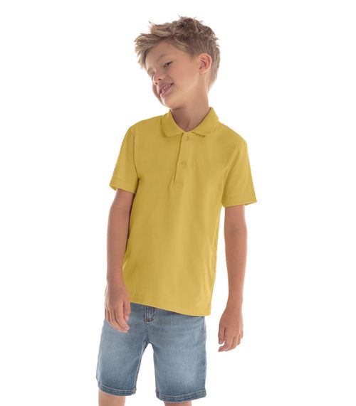 Camisa Polo Juvenil Meia Malha  Trick Nick Amarelo