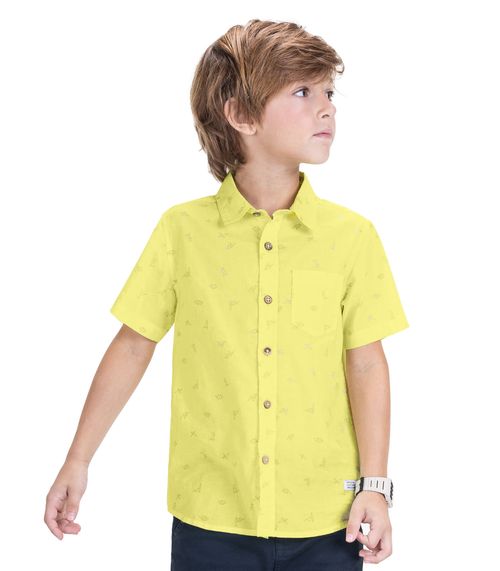 Camisa Infantil Masculina Com Botões Trick Nick Verde