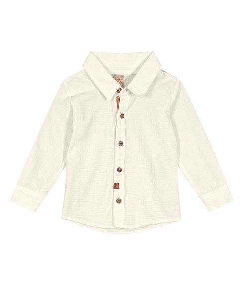 Camisa Infantil Masculina Manga Longa Trick Nick Bege