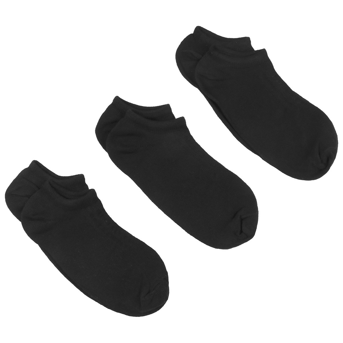 Kit 3 Pares Meia Invisível Preto