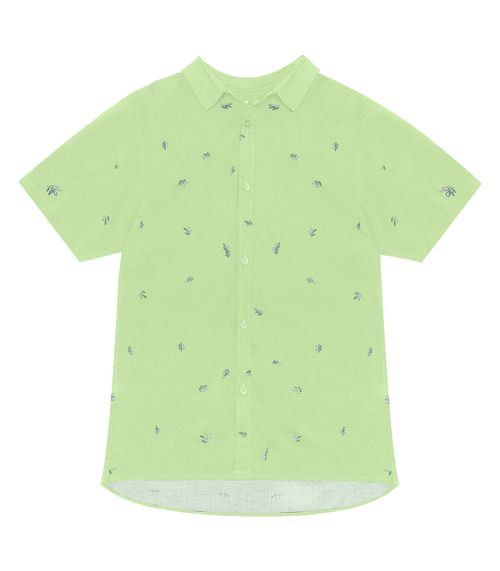 Camisa Juvenil Masculina Em Viscose Minty Verde