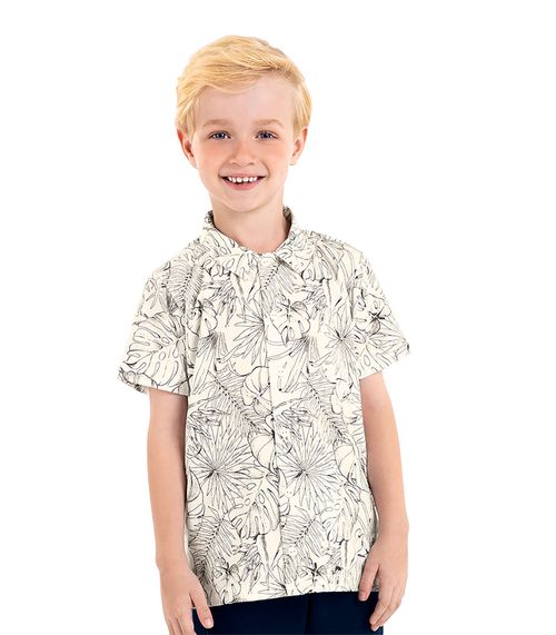 Camisa Infantil Masculina Meia Malha Rovi Kids Bege