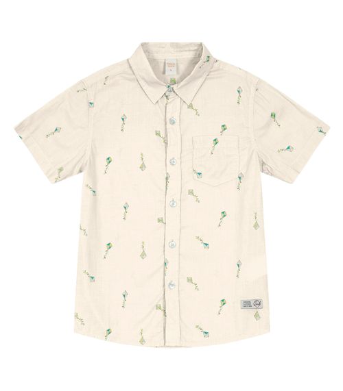 Camisa Infantil Masculina Balões Trick Nick Bege