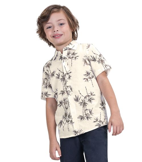 Camisa Infantil Masculina Estampada Trick Nick Bege