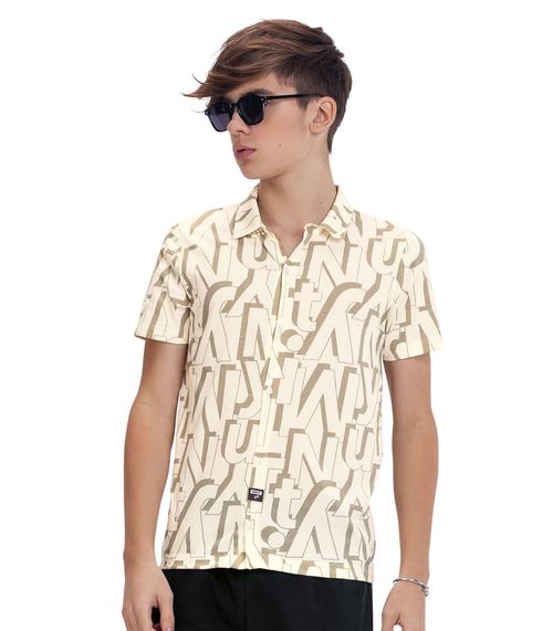 Camisa Juvenil Masculina Em Meia Malha Minty Bege