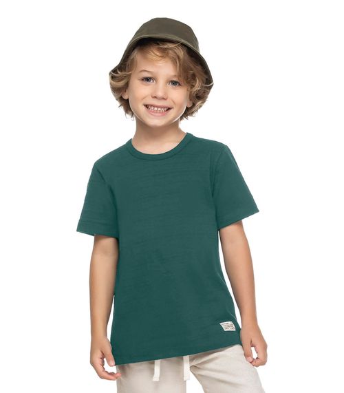 Camiseta Infantil Masculina  Meia Malha Trick Nick Verde