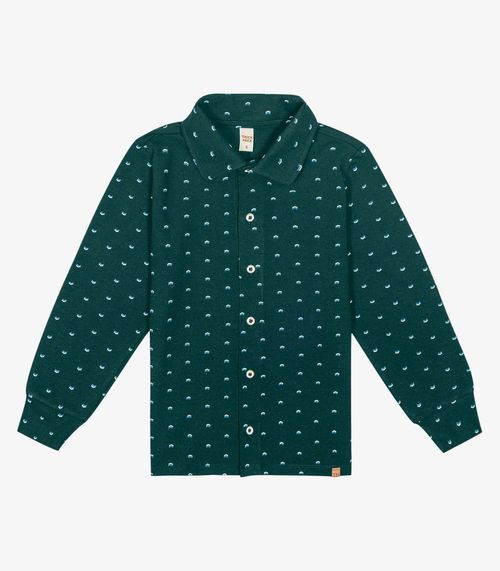 Camisa Infantil Masculina Manga Longa Trick Nick Verde