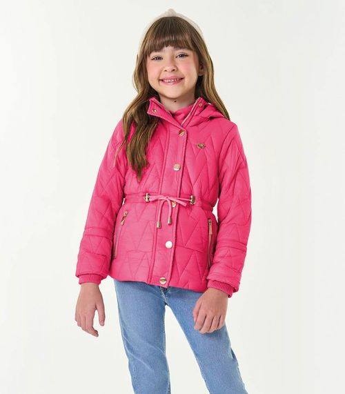 Jaqueta Puffer Infantil Trick Nick Rosa