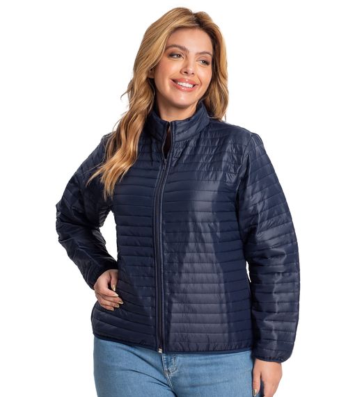 Jaqueta Puffer Plus Size Secret Glam Azul