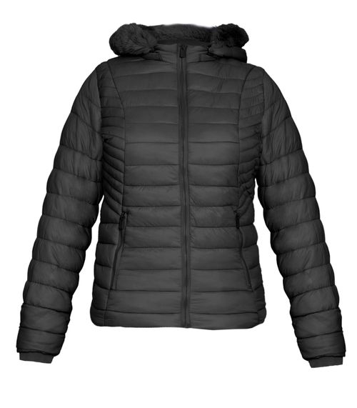 Jaqueta Puffer Feminina Plus Size Sea Surf Preto