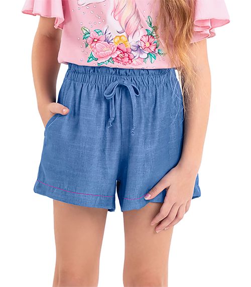 Shorts Clochard Infantil Feminino Rovi Kids Azul