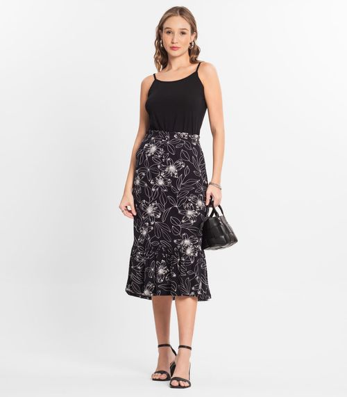 Saia Midi Feminina Rovitex Preto