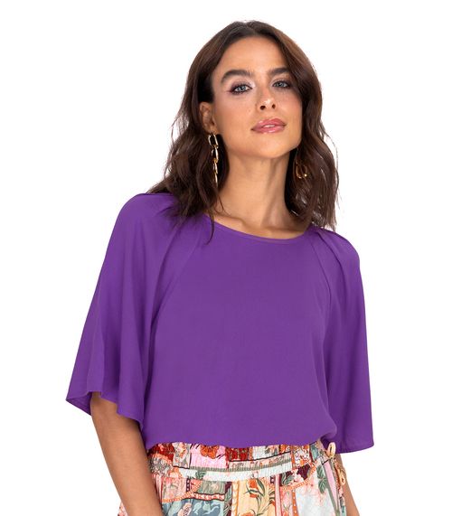 Blusa Feminina Viscose Creponada Endless Roxo