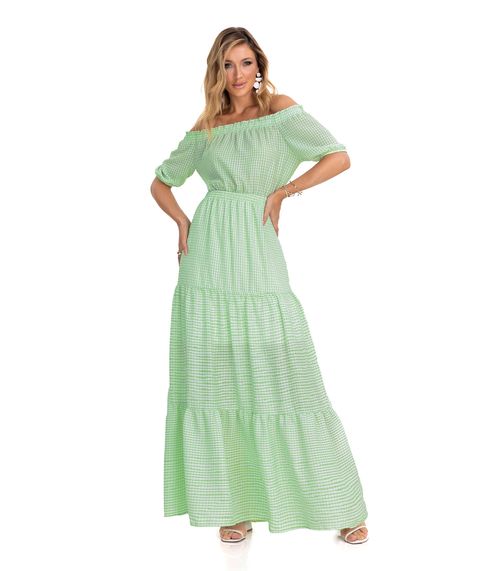 Vestido Longo Em Air Flow Endless Verde