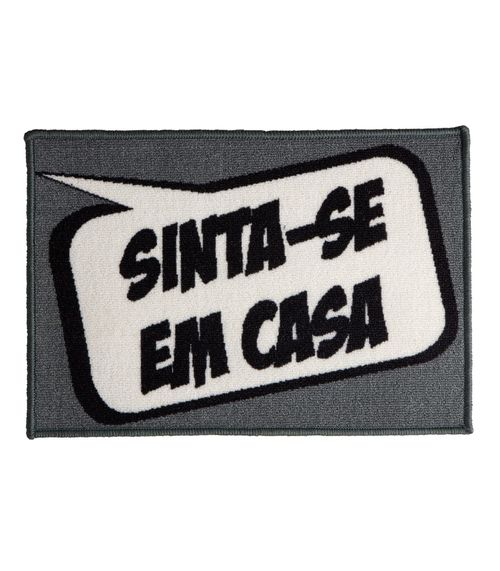 Capacho Bem-Vindo Estampado Corttex Cinza