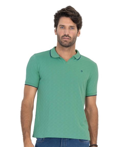 Camisa Polo Masculina Em Meia Malha Diametro Verde