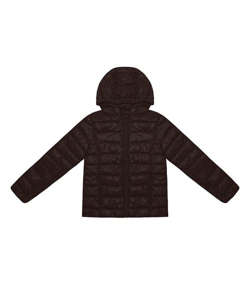 Jaqueta Puffer Juvenil Feminina Com Capuz Minty Preto