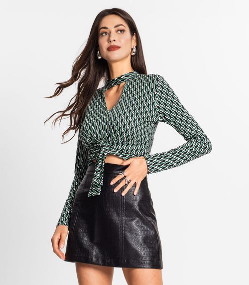 Blusa Feminina Manga Longa Em Viscose Endless Verde