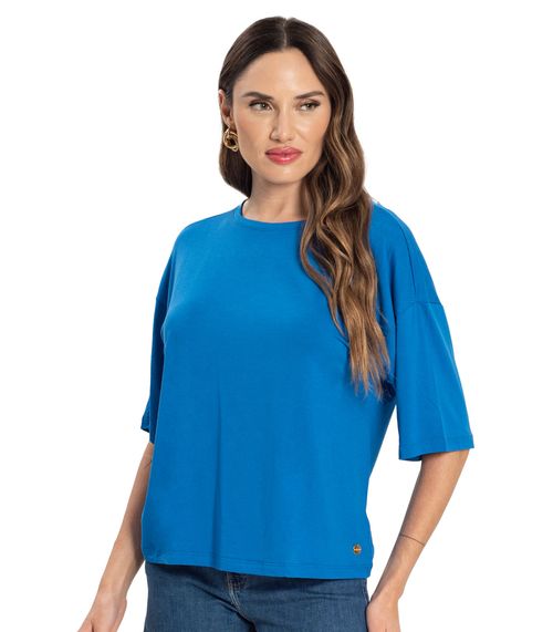 Blusa Feminina Viscotorcion Endless Azul