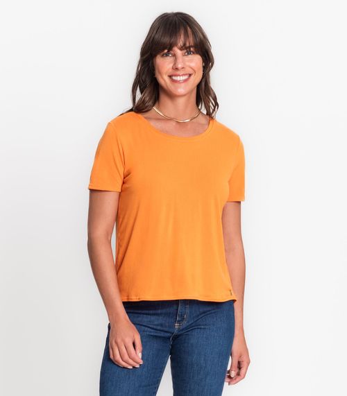 Blusa Feminina Malha Delicate Básica Rovitex Laranja