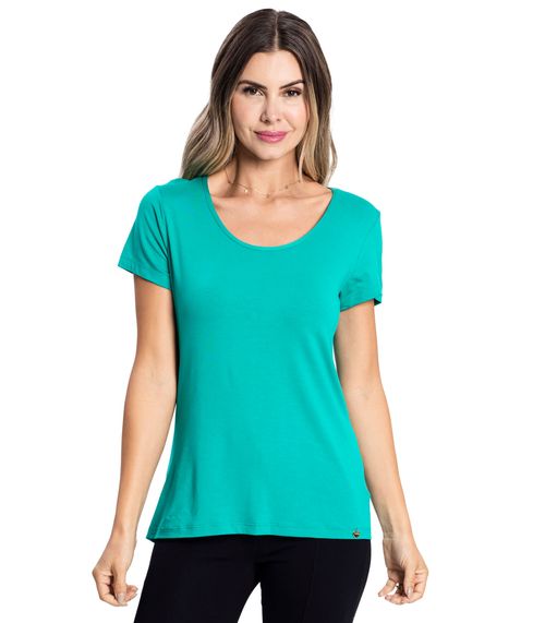 Blusa Feminina Malha Delicate Básica Rovitex Azul