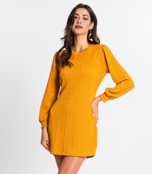 Vestido Feminino Manga Longa Endless Amarelo