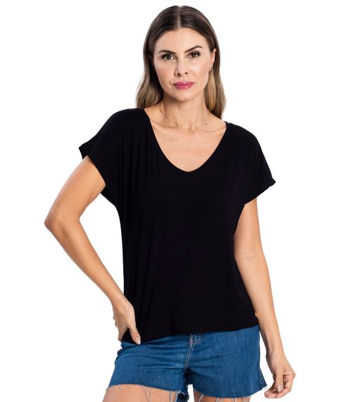 Blusa Feminina Viscotorcion Rovitex Preto