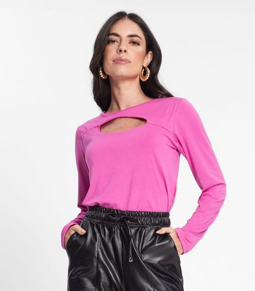 Blusa Manga Longa Feminina Rovitex Rosa