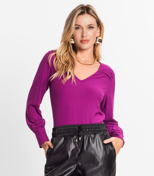 Blusa Manga Longa Feminina Em Viscose Endless Roxo