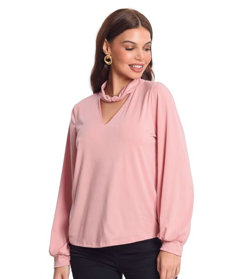 Blusa Manga Longa Rovitex Rosa