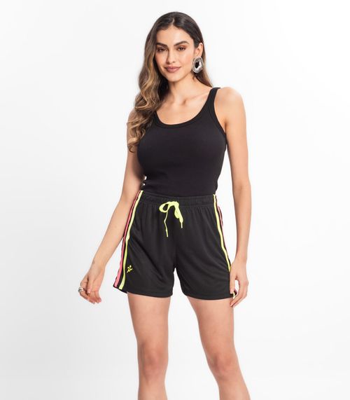 Shorts Feminino Adulto em Malha Dry Dezli Preto