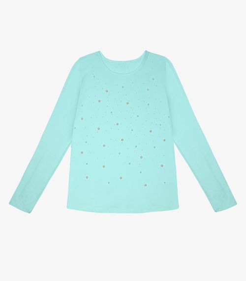 Blusa Infantil Feminina Manga Longa Trick Nick Azul